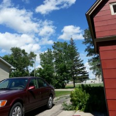 summer sky and car