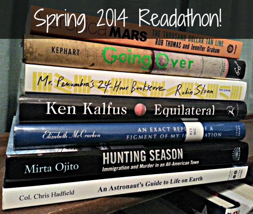 spring 2014 readathon book pile
