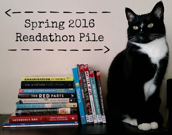 spring 2016 readathon pile